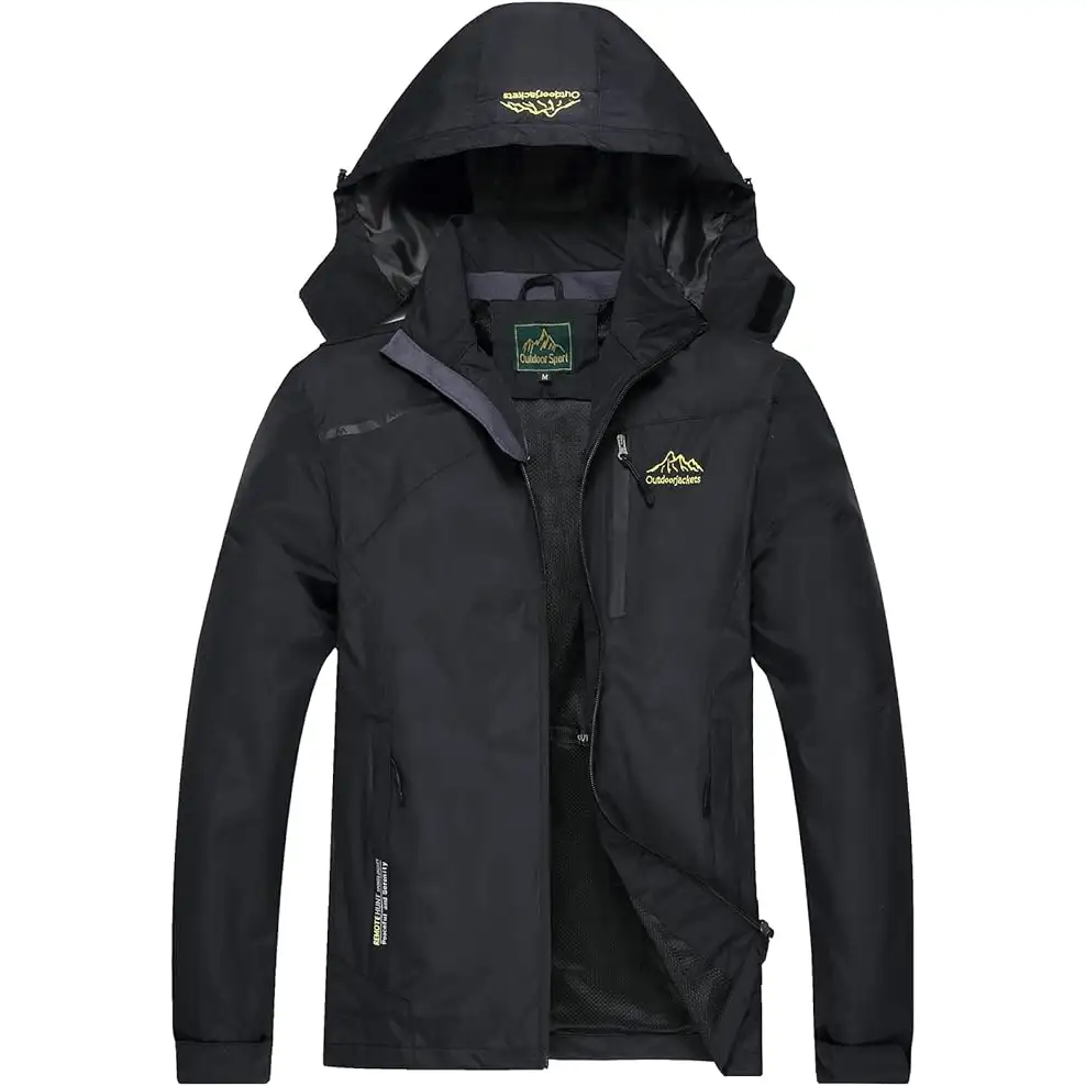GIISAM Mens Windproof Jacket Waterproof Lightweight - 1
